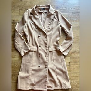 SHEIN Tan Double-Breasted Coat